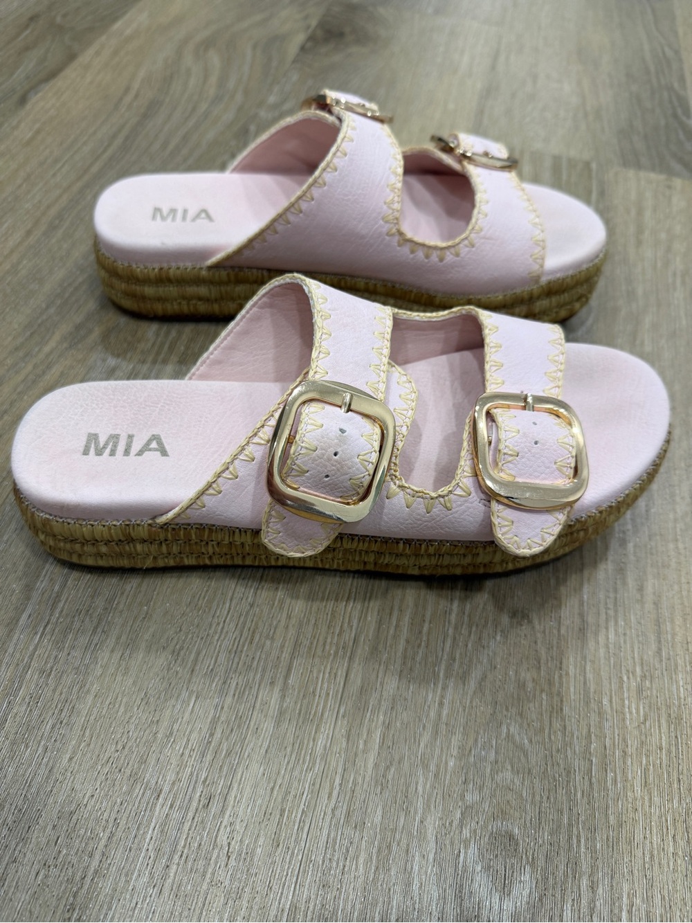 MIA Pink Buckle Slide Sandals - Picture 3 of 4
